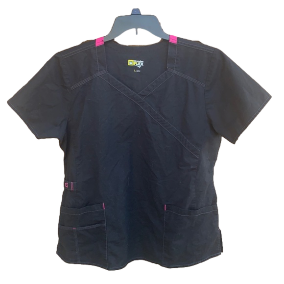 WonderWink Tops - 🖤 Wonderwink Flex black scrub top! Size L.🖤